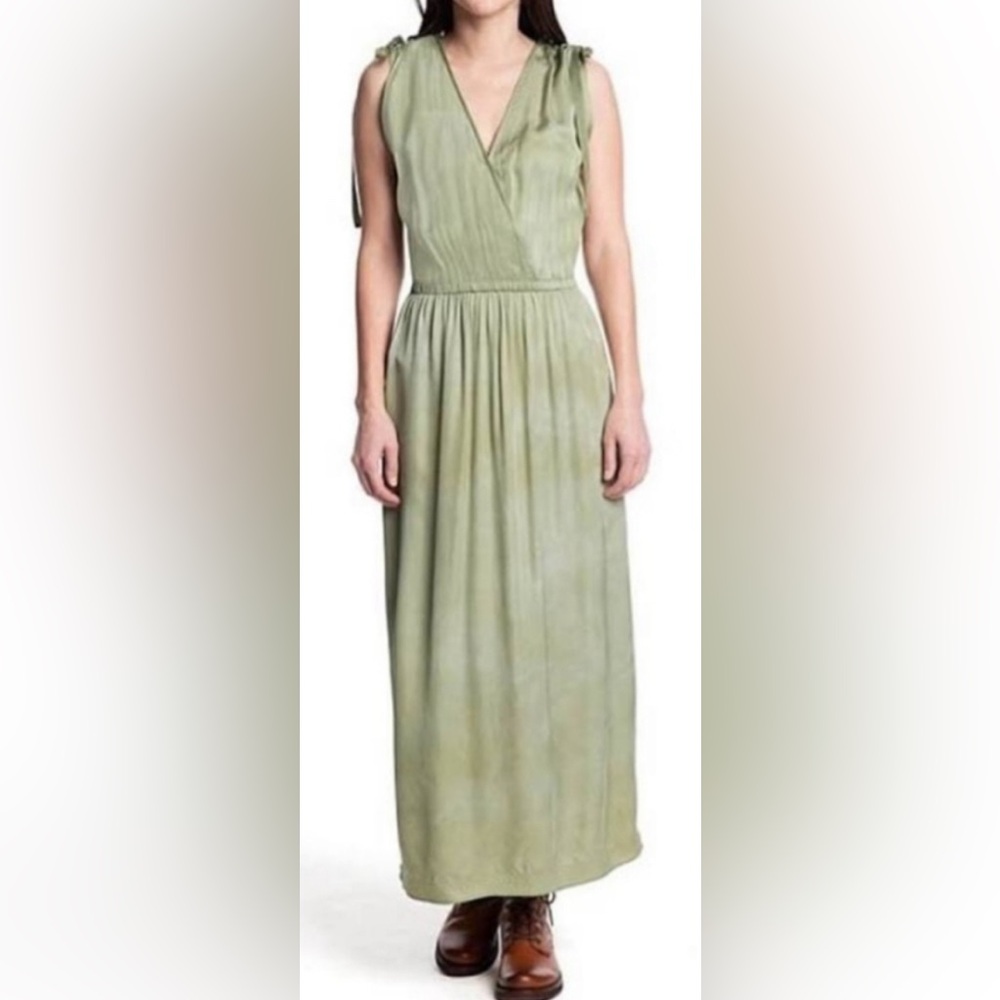 Frye. - Women’s Viscose draw string shoulder sleeveless maxi dress light green S - Picture 5 of 12